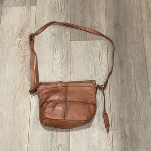 Diba True Brown Distressed Leather Broomfield Crossbody Bag Adjustable Strap